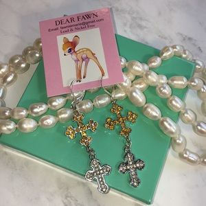 New Italian Cross La Dolce Vita Style Earrings